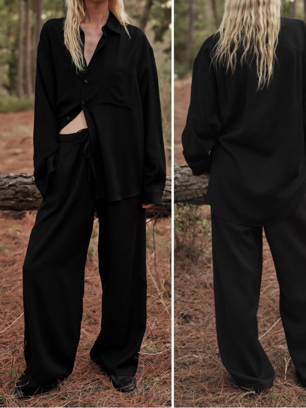 MAMENE Juno Wide Leg Baggy Loose Wool Trouser Pants \\ 1 (Small 4/6)
